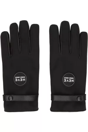 Armani Black Neve Paneled Twill Gloves