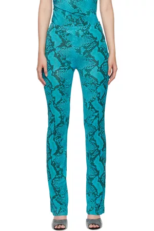 Atlein Women Pants - Blue Snake Print Trousers