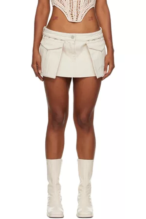 DION LEE Women Mini Skirts - Off-White Cargo Mini Skirt