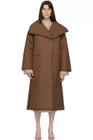 Totême Women Coats - Brown Quilted Coat