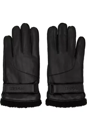 HUGO BOSS Men Gloves - Black Leather Gloves