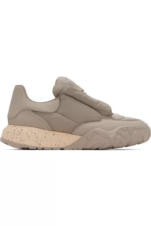 Alexander McQueen Men Sports Shoes - Taupe Court Sneakers