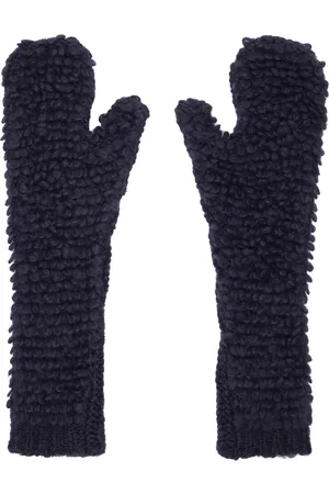 Marni Women Gloves - Navy Long Ribbed Mittens