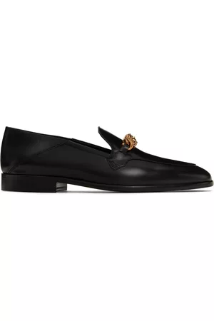 VERSACE Black Leather Loafers