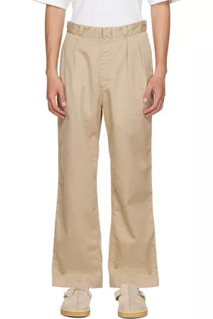 NANAMÍCA Men Chinos - Beige Double Pleat Chino Trousers