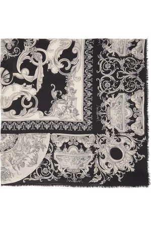 VERSACE Men Scarves - Black & White Baroque Scarf