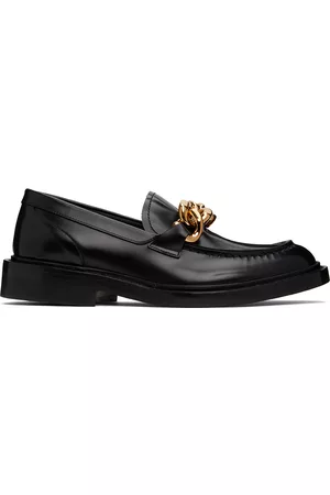 VERSACE Men Loafers - Black Curb Chain Loafers