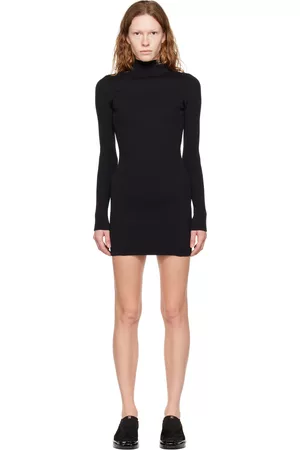 1017 ALYX 9SM Women Turtleneck Dresses - Black Turtleneck Minidress