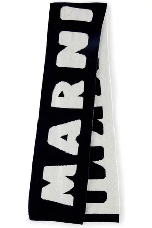 Marni Kids Navy & White Logo Scarf