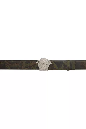 VERSACE Men Belts - Reversible Green Baroccoflage 'La Medusa' Belt