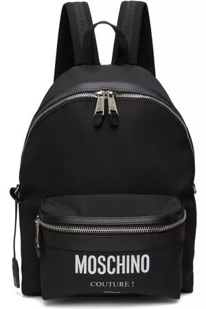 Moschino Men Rucksacks - Black Logo Backpack