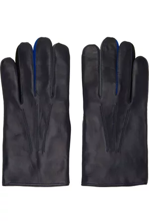 Paul Smith Navy Concertina Leather Gloves