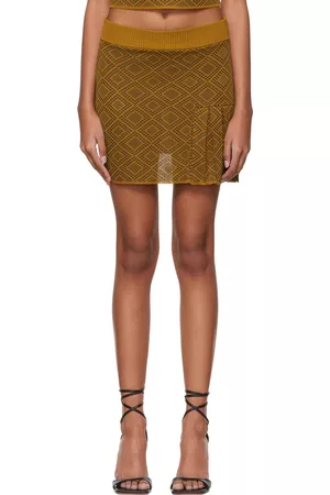 Ahluwalia Women Mini Skirts - Brown Ojewale Miniskirt