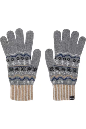 Paul Smith Men Gloves - Gray Doodle Fairisle Gloves