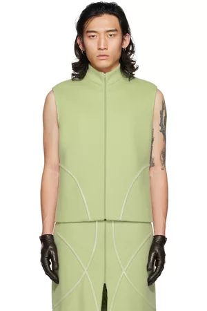 YULONG XIA Men Vests - SSENSE Exclusive Green Waistcoat Vest