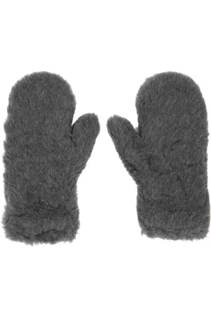 Max Mara Women Gloves - Gray Detachable Mittens