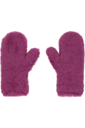 Max Mara Women Gloves - Purple Detachable Mittens
