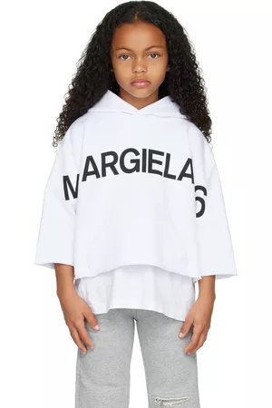 Maison Margiela Kids White Cropped Hoodie