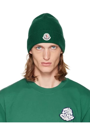 Moncler Green Rolled Brim Beanie