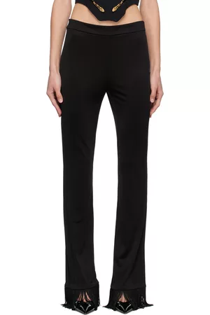 Moschino Women Pants - Black Fringed Trousers