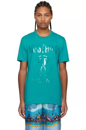 Moschino Men T-Shirts - Green Crewneck T-Shirt