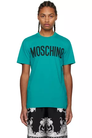 Moschino Men T-Shirts - Green Crewneck T-Shirt