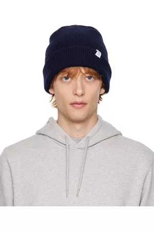 Norse Projects Men Beanies - Navy Rolled Brim Beanie