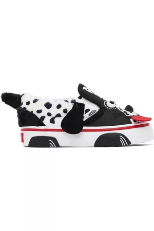 Vans Flat Shoes - Baby Black & White Dog Slip-On V Sneakers