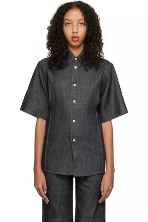 Oct31 Women Denim Shirts - Indigo Button-Up Denim Shirt