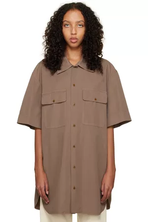 LEMAIRE Brown Patch Pocket Shirt