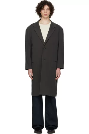 LEMAIRE Men Coats - Gray Chesterfield Coat