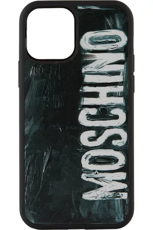 Moschino Phones Cases - Black Painted Logo iPhone 12/12 Pro Case