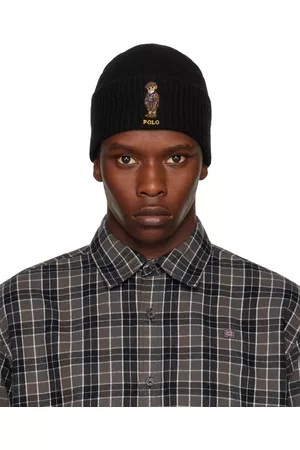 Ralph Lauren Black Polo Bear Beanie