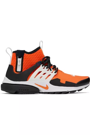 Nike Men Sneakers - Orange & White Air Presto Mid Utility Sneakers