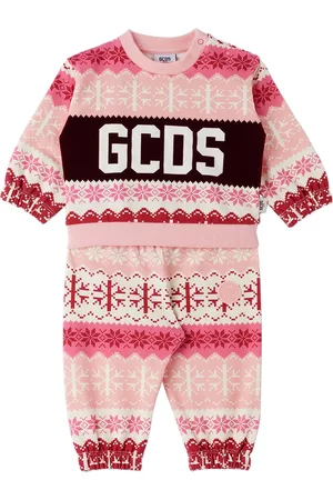 GCDS Baby Pink Snowflake Logo Tracksuit Set