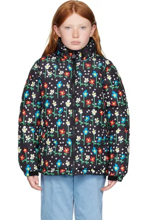 Stella McCartney Kids Black Daisy Puffer Jacket