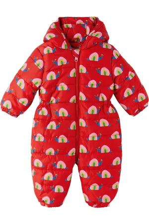 Stella McCartney Ski Suits - Baby Kids Red Snail Puffer Snowsuit