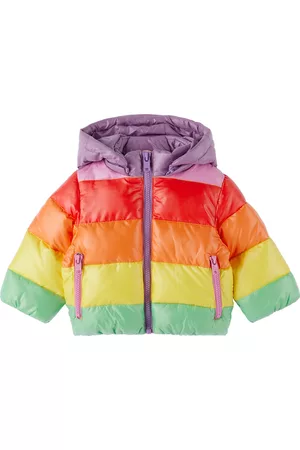 Stella McCartney Puffer Jackets - Baby Multicolor Rainbow Striped Puffer Jacket
