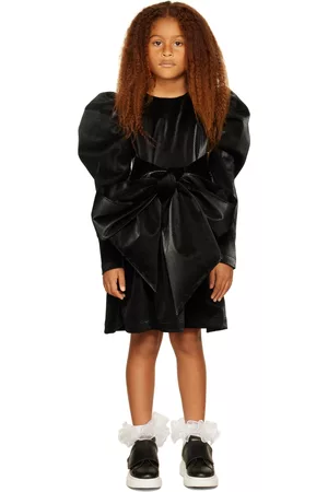 CRLNBSMNS Kids Black Snake Bow Dress