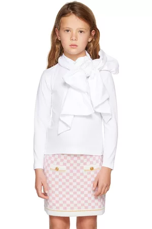 CRLNBSMNS Bow Ties - Kids White Bow Blouse