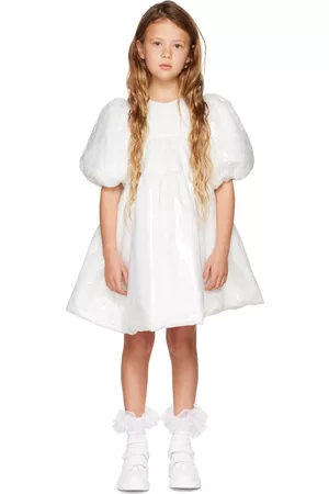 CRLNBSMNS Girls Dresses - Kids White Tiered Dress