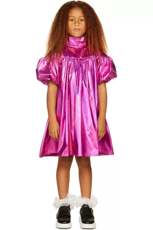 CRLNBSMNS Girls Dresses - Kids Pink Gathered Dress