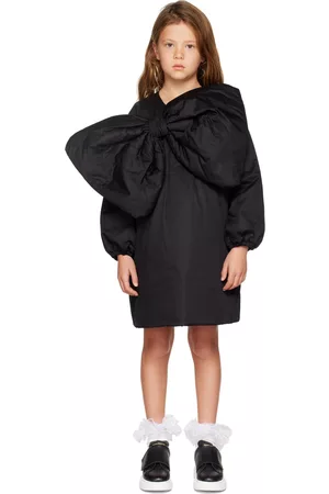 CRLNBSMNS Girls Dresses - Kids Black Padded Bow Dress
