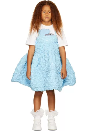 CRLNBSMNS Girls Dresses - Kids Blue Bubble Tiered Dress