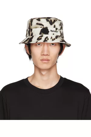 Moncler Men Hats - Beige Barbour Leopard Print Waxed Bucket Hat