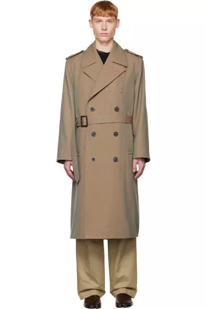 Maison Margiela Tan Double-Breasted Trench Coat