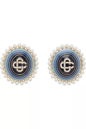 Casablanca Men Earrings - Blue Pearl Cameo Earrings