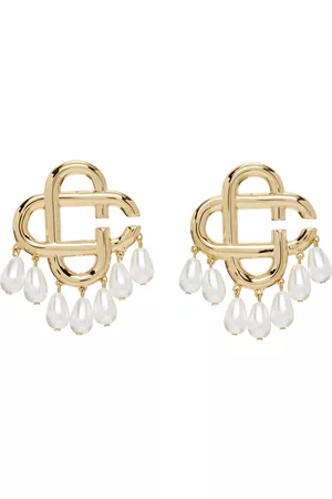 Casablanca Men Earrings - Gold Pearl Logo Earrings