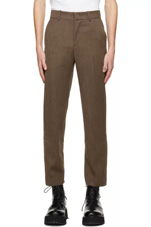 Solid Brown Setup Wide Trousers