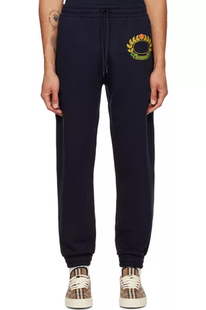 Burberry Men Sweats - Navy Oak Leaf Crest Lounge Pants